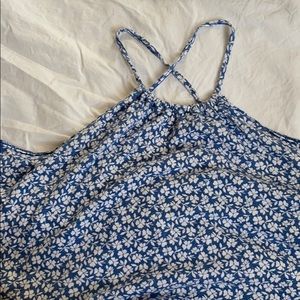 Floral cross back crop tank